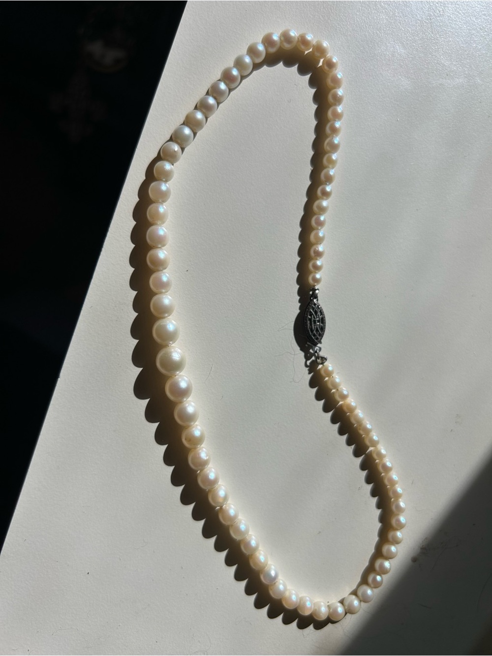 Classic Pearl Necklace - Cream Pearls small 14 1/2”
